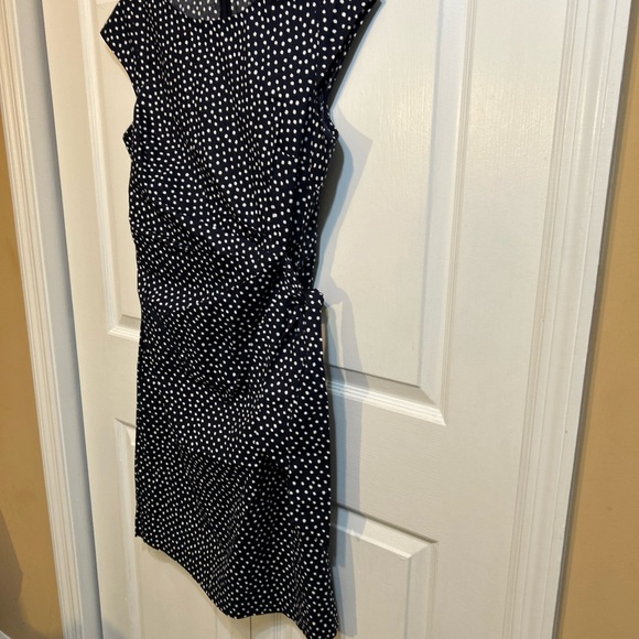 NWT s.OLIVER Black Label Dress Side Tie US Size 12 Blue Polka Dots Cap Sleeves - Picture 5 of 14